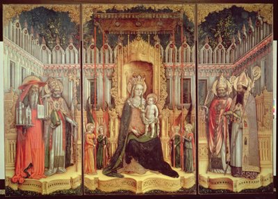 The Virgin Enthroned with Saints Jerome, Gregory, Ambrose and Augustine by Antonio Vivarini